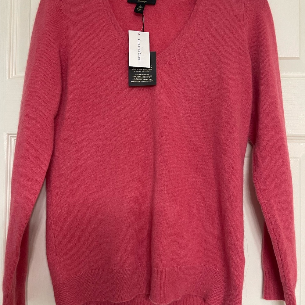 New Charter Club cashmere sweater size S